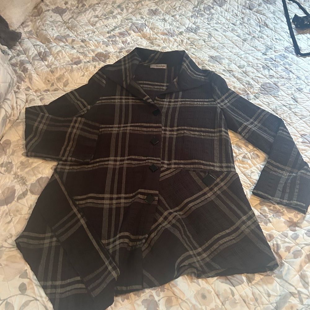 Plaid Button-Up Jacket